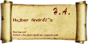 Hujber András névjegykártya