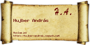 Hujber András névjegykártya